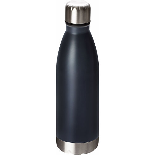 Graue Edelstahl-Trinkflasche 0,5 L Mit Doppelwandiger Vakuum-Isolierung , grau, Edelstahl doppelwandig, ABS, Silikon, 27,00cm (Höhe), Bild 1