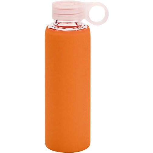 DHABI. Sportflasche Aus Borosilikatglas 380 ML , orange, Borosilikatglas PP, , Bild 1