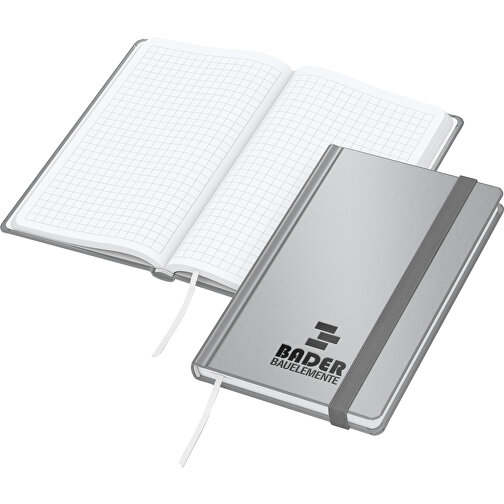 Notebook Easy-Book Comfort Pocket Bestseller, srebrno-szary, srebrne tloczenia, Obraz 1