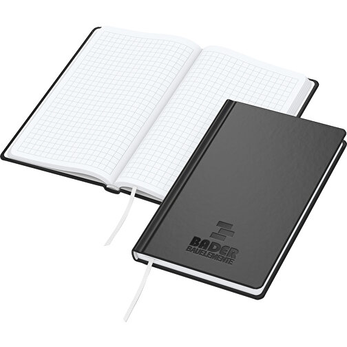 Notesbog Easy-Book Basic Pocket Bestseller, sort, prægning sort-blank, Billede 1