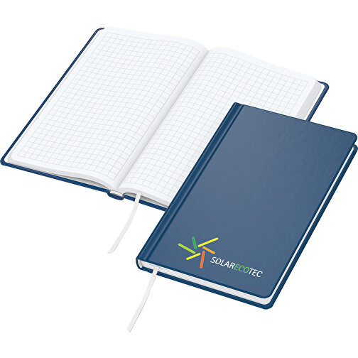 Notizbuch Easy-Book Basic Bestseller Pocket, Dunkelblau Inkl. Siebdruck-Digital , dunkelblau, Hochweißes Schreibpapier 80g/m2, 15,20cm x 9,40cm (Länge x Breite), Bild 1