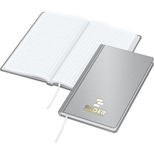 Taccuino Easy-Book Basic Pocket Bestseller, grigio argento, oro in rilievo, Immagine 1