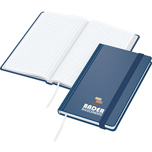 Notizbuch Easy-Book Comfort Bestseller Pocket, Dunkelblau Inkl. Siebdruck-Digital , dunkelblau, Hochweißes Schreibpapier 80g/m2, 15,20cm x 9,40cm (Länge x Breite), Bild 1