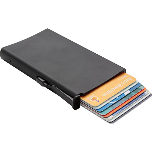 Aluminium RFID Kartenhalter, Schwarz , schwarz, Aluminium, 6,40cm x 9,90cm (Länge x Höhe), Bild 2