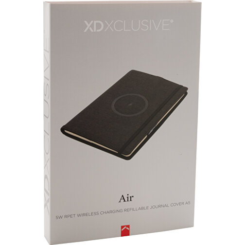 Air 5W Wireless Charging Nachfüllbares Journal-Cover A5, Schwarz , schwarz, Polyester, 22,30cm x 2,00cm (Länge x Höhe), Bild 14