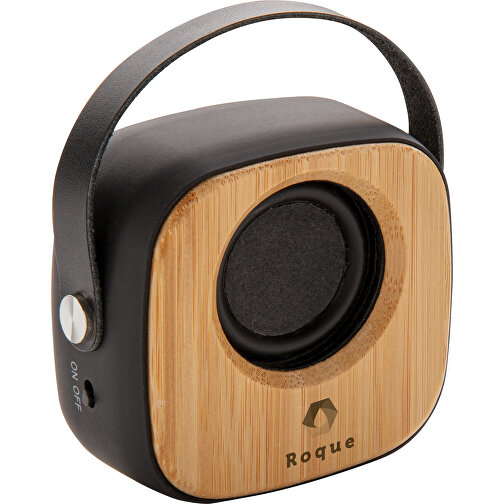 Bambus 3W Wireless Fashion Speaker, Schwarz , schwarz, ABS, 7,50cm x 7,00cm (Länge x Höhe), Bild 4