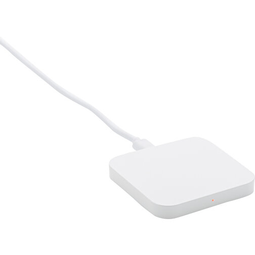 5W Square Wireless Charger, Weiß , weiß, ABS, 6,20cm x 0,80cm (Länge x Höhe), Bild 1