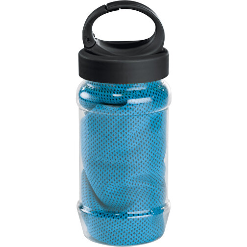 ARTX PLUS. Sporthandtuch Mit Flasche , hellblau, Handtuch: Polyamid und Polyester. Flasche: PP und PET, , Bild 1