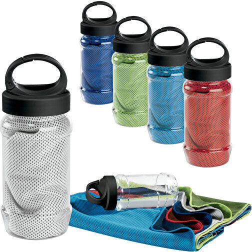 ARTX PLUS. Sporthandtuch Mit Flasche , hellblau, Handtuch: Polyamid und Polyester. Flasche: PP und PET, , Bild 2