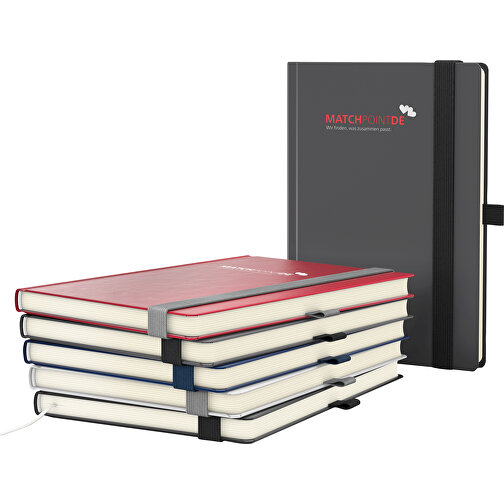 Notesbog Vision-Book creme A5 x.press rød, silketryk digital, Billede 2