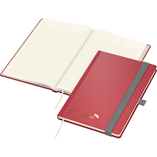 Notesbog Vision-Book Cream A5 Bestseller, rød, guld prægning, Billede 1