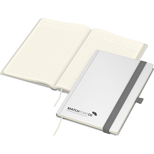 Notebook Vision-Book Cream A5 Bestseller, vit, prägling svart glansig, Bild 1