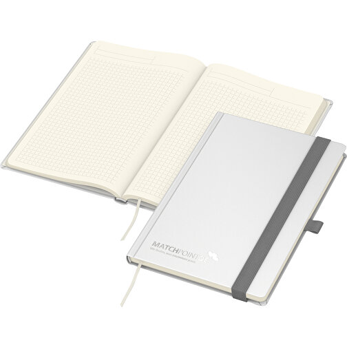 Notebook Vision-Book Cream A5 Bestseller, vit, silverprägling, Bild 1