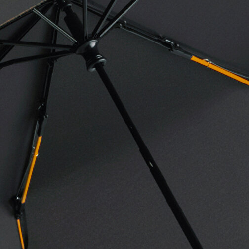 Taschenschirm FARE® Mini Style , Fare, schwarz-orange, 100% Polyester-Pongee (recycelt & waterSAVE®), , Bild 2