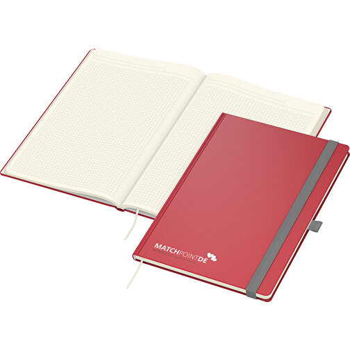 Notizbuch Vision-Book Creme Bestseller A4, Rot , rot, Cremefarbenes Schreibpapier 90 g/m², 29,70cm x 21,00cm (Länge x Breite), Bild 1
