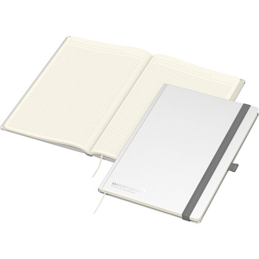 Notebook Vision-Book Cream A4 Bestseller, vit, silverprägling, Bild 1