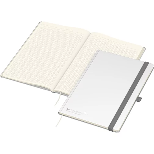 Taccuino Vision-Book Cream A4 Bestseller, bianco, goffratura argento, Immagine 1