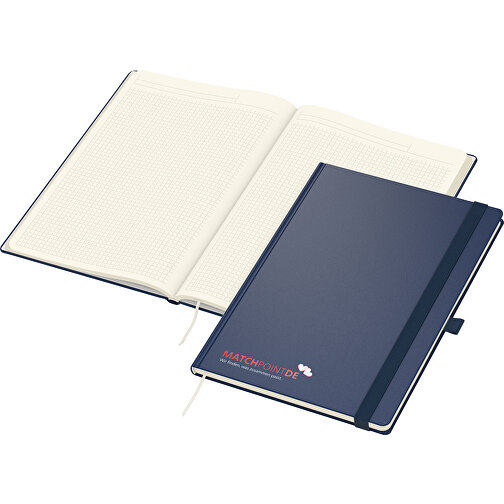 Notesbog Vision-Book creme A4 x.press mørkeblå, silketryk digital, Billede 1