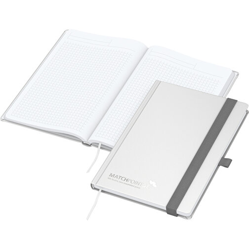 Notesbog Vision-Book White bestseller A5, hvid, hvid inkl. sølvprægning, Billede 1