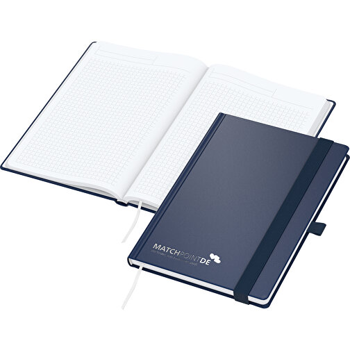 Notebook Vision-Book White bestseller A5, mörkblå inkl. silverprägling, Bild 1