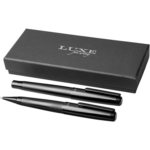 Gloss Duo-Stift-Geschenkset , schwarz, Metall, 16,00cm x 2,00cm x 6,00cm (Länge x Höhe x Breite), Bild 1