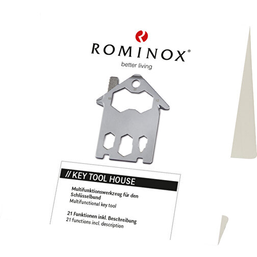 ROMINOX® Key Tool House / Haus (21 Funktionen) , Edelstahl, 7,00cm x 0,23cm x 3,20cm (Länge x Höhe x Breite), Bild 5
