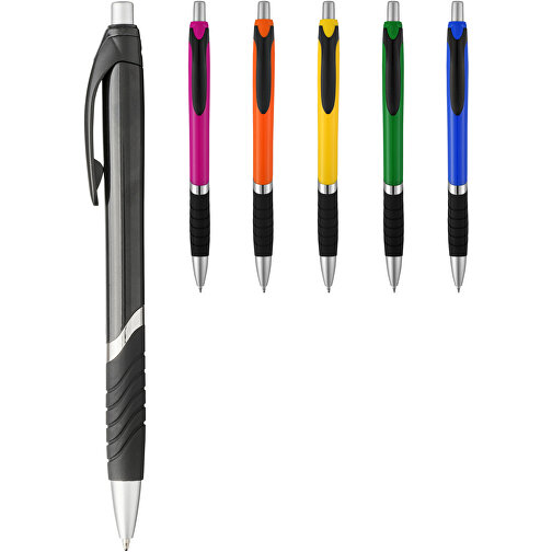 Solidny, kolorowy długopis Turbo z gumowym uchwytem, Obraz 1