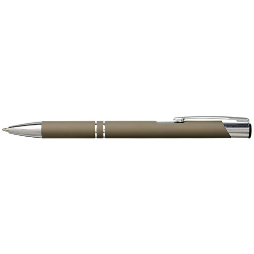 Moneta Soft Touch Druckkugelschreiber , dunkelgrau, Aluminium, 13,50cm (Länge), Bild 6