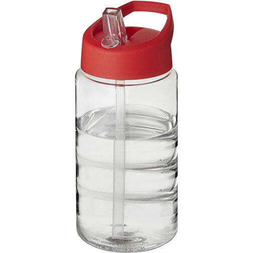 H2O Active® Bop 500 Ml Sportflasche Mit Ausgussdeckel , transparent / rot, PET Kunststoff, 72% PP Kunststoff, 17% SAN Kunststoff, 11% PE Kunststoff, 17,10cm (Höhe), Bild 1