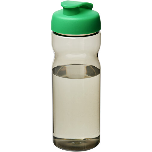 H2O Active® Eco Base 650 Ml Sportflasche Mit Klappdeckel , kohle / hellgrün, PCR Kunststoff, PP Kunststoff, 22,10cm (Höhe), Bild 1