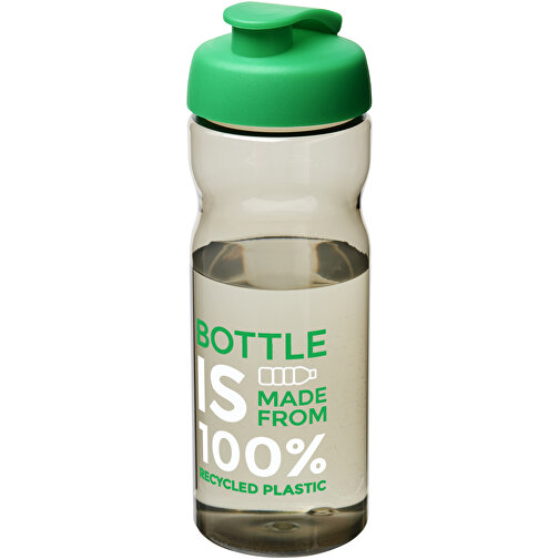 H2O Active® Eco Base 650 Ml Sportflasche Mit Klappdeckel , kohle / hellgrün, PCR Kunststoff, PP Kunststoff, 22,10cm (Höhe), Bild 2
