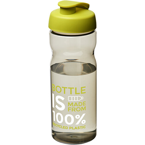 H2O Active® Eco Base 650 Ml Sportflasche Mit Klappdeckel , kohle / lindgrün, PCR Kunststoff, PP Kunststoff, 22,10cm (Höhe), Bild 2