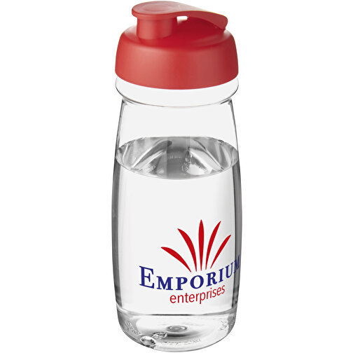 H2O Active® Pulse 600 Ml Sportflasche Mit Klappdeckel , transparent / rot, PET Kunststoff, PP Kunststoff, 20,30cm (Höhe), Bild 2