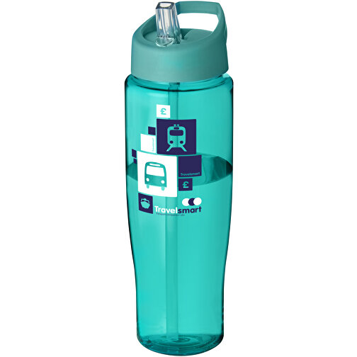 H2O Active® Tempo 700 Ml Sportflasche Mit Ausgussdeckel , aquablau, PET Kunststoff, 72% PP Kunststoff, 17% SAN Kunststoff, 11% PE Kunststoff, 23,40cm (Höhe), Bild 2