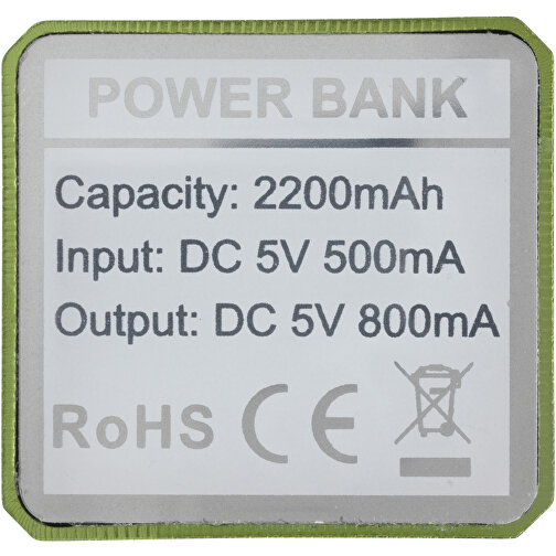 Powerbank WS101 2200/2600 MAh , grün, Aluminium, 9,40cm x 2,20cm x 2,10cm (Länge x Höhe x Breite), Bild 5