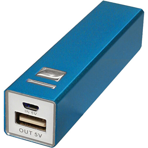 Powerbank WS101 2200/2600 MAh , blau, Aluminium, 9,40cm x 2,20cm x 2,10cm (Länge x Höhe x Breite), Bild 1