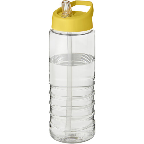 H2O Active® Treble 750 Ml Sportflasche Mit Ausgussdeckel , transparent / gelb, PET Kunststoff, 72% PP Kunststoff, 17% SAN Kunststoff, 11% PE Kunststoff, 22,80cm (Höhe), Bild 1