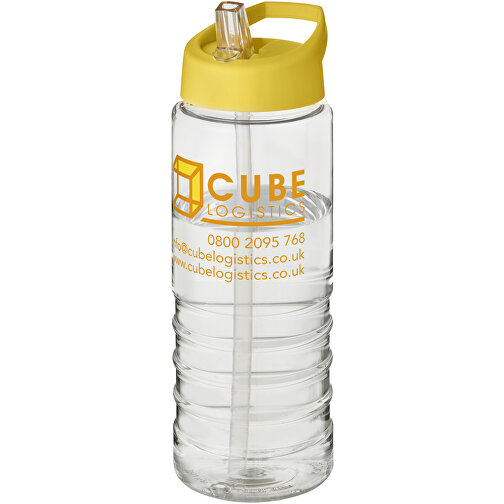 H2O Active® Treble 750 Ml Sportflasche Mit Ausgussdeckel , transparent / gelb, PET Kunststoff, 72% PP Kunststoff, 17% SAN Kunststoff, 11% PE Kunststoff, 22,80cm (Höhe), Bild 2