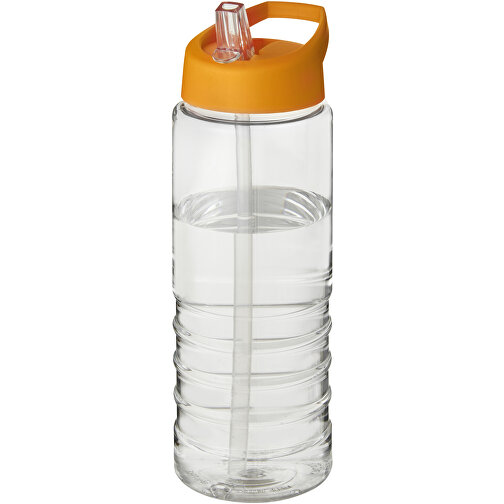 H2O Active® Treble 750 Ml Sportflasche Mit Ausgussdeckel , transparent / orange, PET Kunststoff, 72% PP Kunststoff, 17% SAN Kunststoff, 11% PE Kunststoff, 22,80cm (Höhe), Bild 1