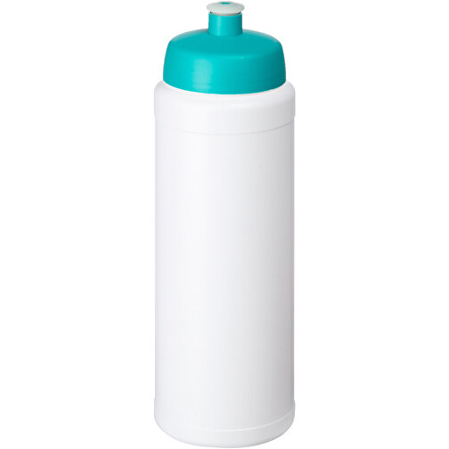 Baseline® Plus 750 Ml Flasche Mit Sportdeckel , weiß / aquablau, HDPE Kunststoff, PP Kunststoff, 23,60cm (Höhe), Bild 1