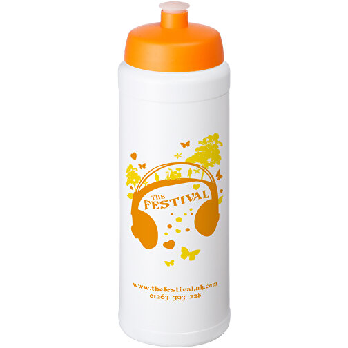 Baseline® Plus Grip 750 Ml Sportflasche Mit Sportdeckel , weiß / orange, HDPE Kunststoff, PP Kunststoff, 23,60cm (Höhe), Bild 2