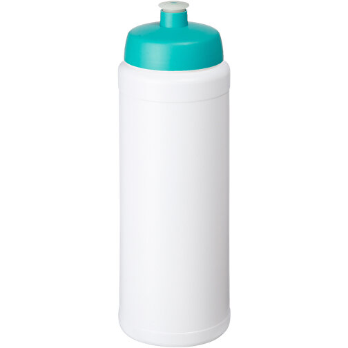 Baseline® Plus Grip 750 Ml Sportflasche Mit Sportdeckel , weiss / aquablau, HDPE Kunststoff, PP Kunststoff, 23,60cm (Höhe), Bild 1
