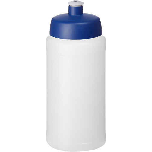 Baseline® Plus 500 Ml Flasche Mit Sportdeckel , transparent / blau, HDPE Kunststoff, PP Kunststoff, 18,50cm (Höhe), Bild 1