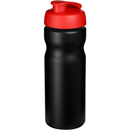 Baseline® Plus 650 Ml Sportflasche Mit Klappdeckel , schwarz / rot, HDPE Kunststoff, PP Kunststoff, 22,30cm (Höhe), Bild 1