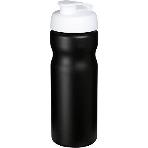 Baseline® Plus 650 Ml Sportflasche Mit Klappdeckel , schwarz / weiß, HDPE Kunststoff, PP Kunststoff, 22,30cm (Höhe), Bild 1