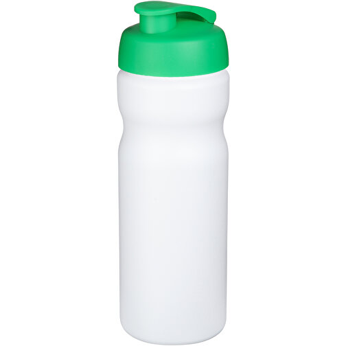 Baseline® Plus 650 Ml Sportflasche Mit Klappdeckel , weiß / grün, HDPE Kunststoff, PP Kunststoff, 22,30cm (Höhe), Bild 1