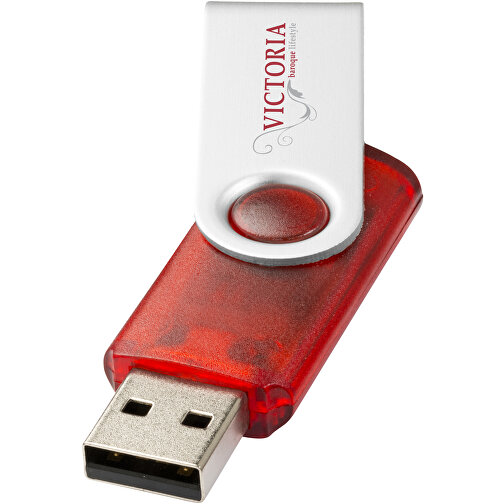 Rotate Transculent USB-Stick , rot MB , 4 GB , Kunststoff, Aluminium MB , 5,80cm x 1,90cm x 1,00cm (Länge x Höhe x Breite), Bild 2