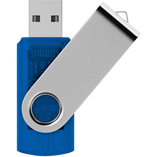 Rotate Transculent USB-Stick , blau MB , 32 GB , Kunststoff, Aluminium MB , 5,80cm x 1,90cm x 1,00cm (Länge x Höhe x Breite), Bild 1