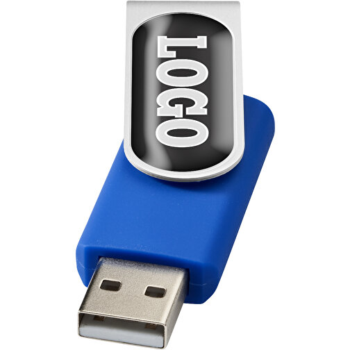 Rotate Doming USB-Stick , royalblau MB , 16 GB , Kunststoff, Aluminium MB , 5,80cm x 1,90cm x 1,00cm (Länge x Höhe x Breite), Bild 1