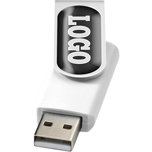 Rotate Doming USB-Stick , weiß MB , 32 GB , Kunststoff, Aluminium MB , 5,80cm x 1,90cm x 1,00cm (Länge x Höhe x Breite), Bild 1